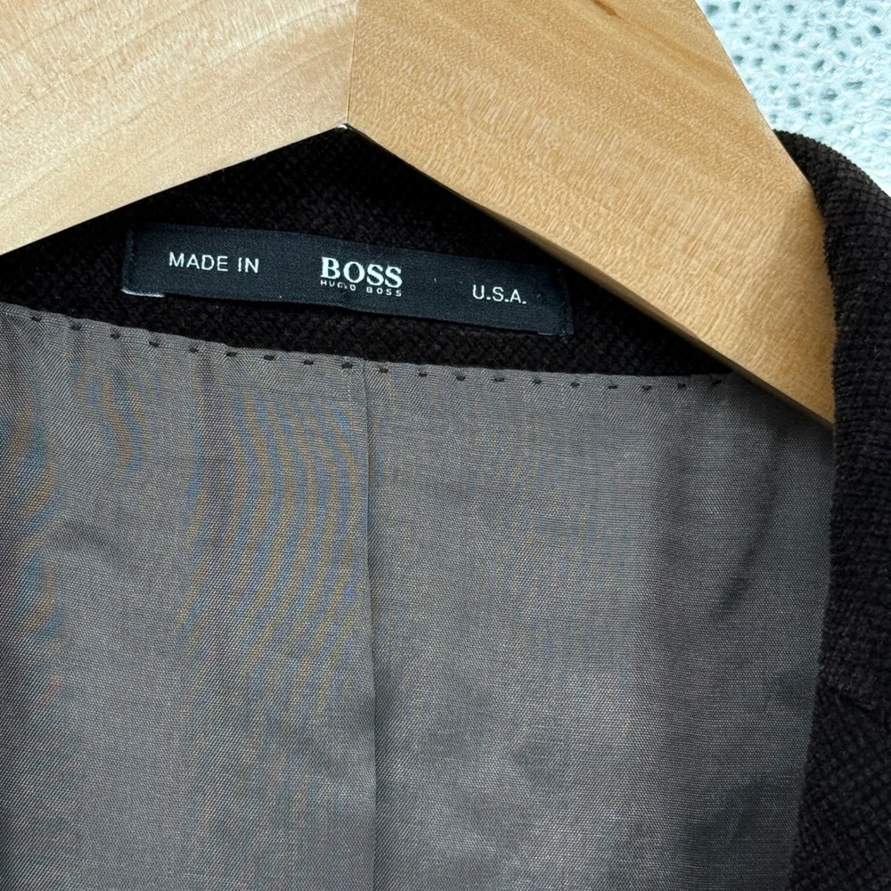 Hugo Boss dark Brown  Velvet Blazer Pasolini US Mens 44L Made in USA‎ Jacket